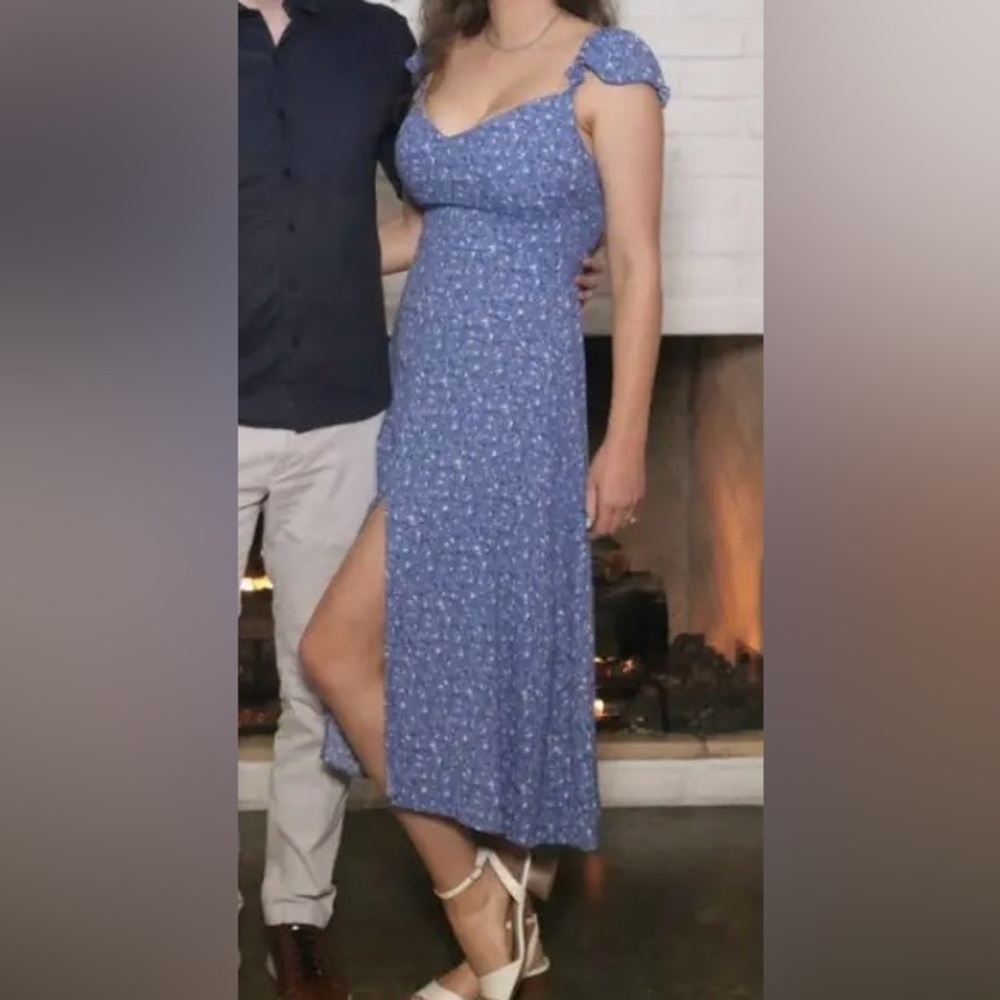 Reformation Baxley Dress in Blue Eve Size 10 - Picture 14 of 15